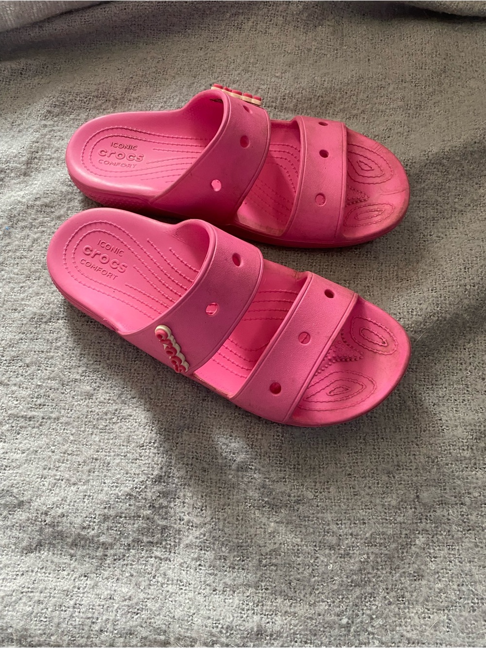 CROCS Pink Dual-Strap Slide Sandals